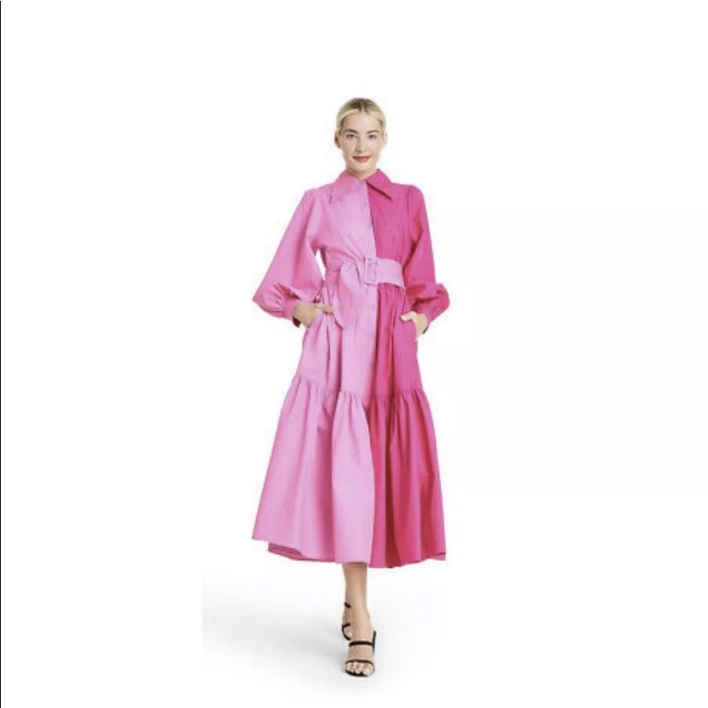 Christopher John Rogers x Target Pink Shirt Dress Size 2